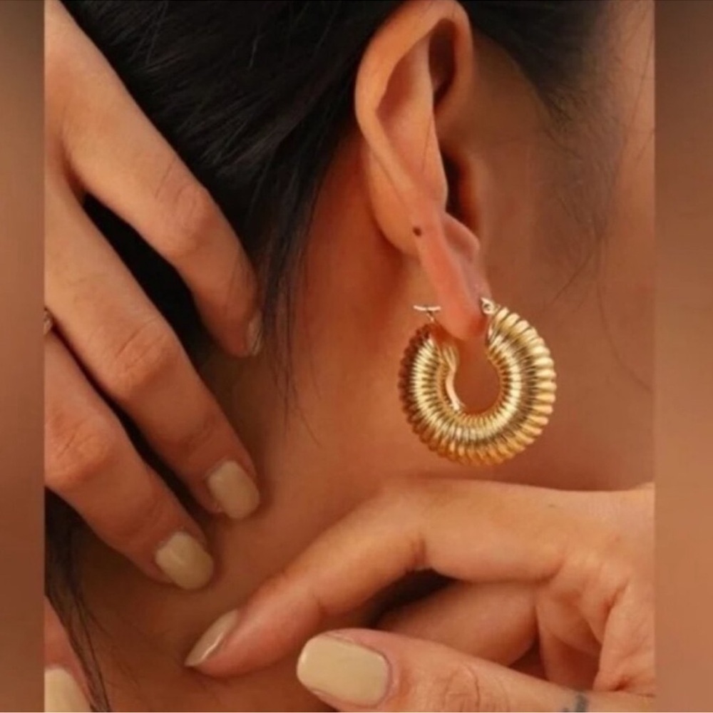 Chunky Hoops Gold Earrings